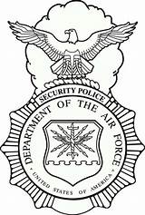 Badge Security Forces Usaf Coloring Police sketch template