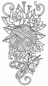 Tattoo Crochet Knitting Yarn Coloring Designs Sleeve Tattoos Urbanthreads Embroidery Unique Pages Sewing Urban Threads Books Awesome Patterns Skull Pdf sketch template