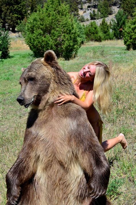 Woman With Grizzly Bear