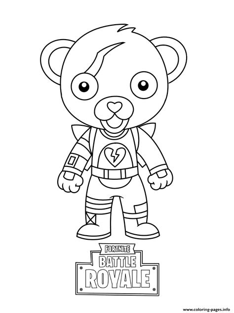 cute mini cuddle team leader fortnite coloring page printable
