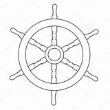 Wheel Ship Outline Drawings Pirate Illustration Vector Stock Drawing Ships Template Viktorijareut Depositphotos Pages Coloring Sketch sketch template