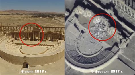 drone footage shows  destruction   syrian world heritage site  palmyra