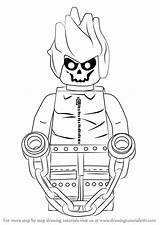 Lego Ghost Rider Draw Drawing Step Pages Drawings Coloring Easy Template sketch template