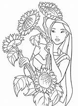 Pocahontas Colorir Girasoles Desenhos Colorironline Onlinecoloringpages sketch template
