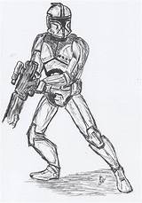 Commander Clone Pages Trooper Commando Coloring Cody Sw Cc Wars Star Template Deviantart sketch template