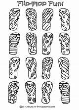 Flip Flop Coloring Pages Flops Memory Game Color Kids Printable Print Beach Printables Word Search Activities Puzzles Summer Craft Other sketch template