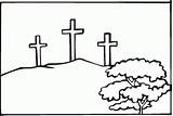 Cross Coloring Pages Crosses Calvary Friday Good Stations Three Jesus Printable Clipart Kids Colouring Outline Christian Print Cliparts Crucifixion Clip sketch template