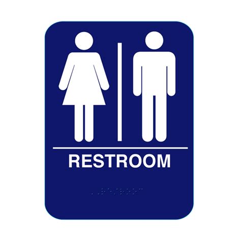 Unisex Restroom Sign With Braille Blue Rs68 Cr Rs68