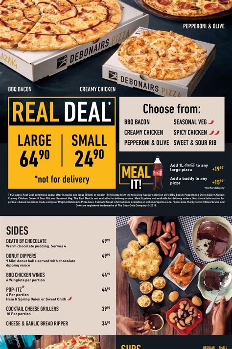 debonairs pizza menu prices specials