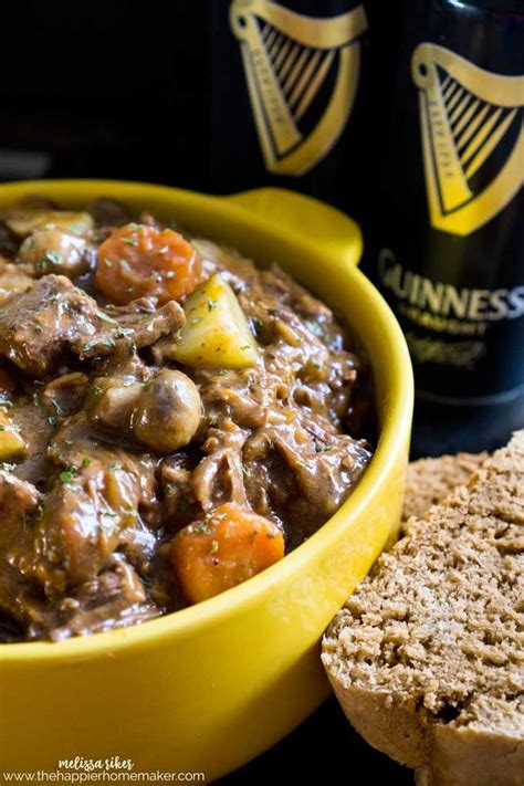 guinness irish beef stew is made easy with a slow cooker