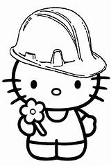 Kitty Hello Coloring Pages Construction Hat Jayhawk Kids Worker Print Printable Hard Color Cliparts Outline Hearts Colloring Colouring Vector Kansas sketch template