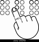 Braille Outline Touching Reading sketch template