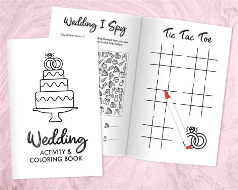 printable wedding activity  coloring book  kids pjs  paint