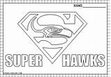 Coloring Pages Seahawks Seattle Printable Logo Nfl Kids Football Sheets Helmet Color Stencil Super Printables Russell Wilson Logos Template Hawks sketch template