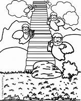 Jacob Ladder Coloring Pages La Jacobs Para Escalera Colorear Clipart Niños Manualidades Sueño El Sunday Crafts School Historia Bible Biblia sketch template