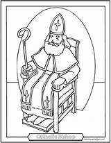 Coloring Catholic Pages Saint Nicholas Bishop Crozier Patrick St Confirmation Color Symbols Throne Kids Mitre Print Printable Children Ireland Feast sketch template