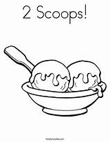 Coloring Scoops Ice Cream Print Noodle sketch template