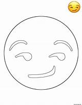Emoji Smiley Smirk Jecolorie Gratuit Colorier Danieguto sketch template