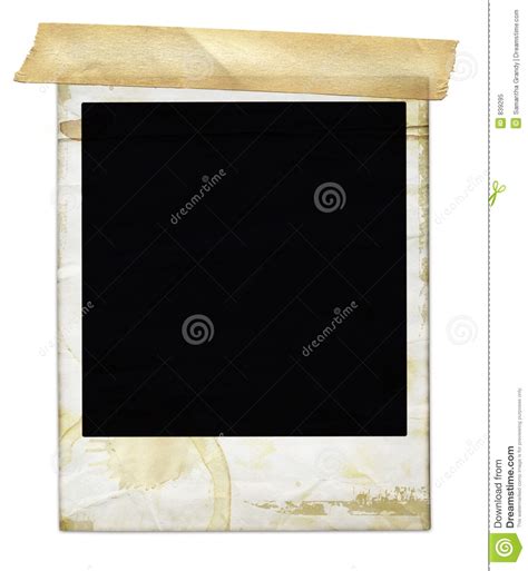 aged polaroid with tape stock image image of background 839295