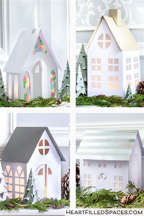 christmas village houses paper craft  templates