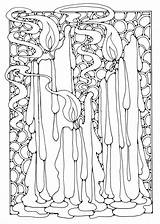 Coloring Candles Large Pages sketch template