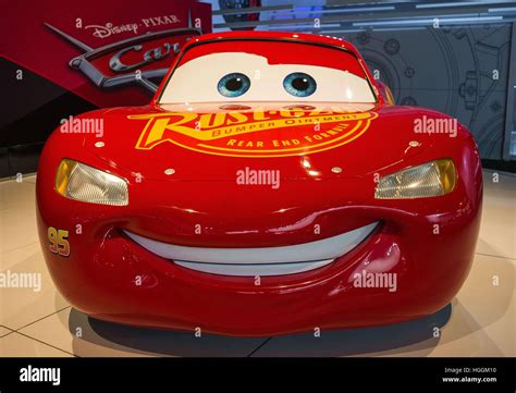 Detroit Usa 9th Jan 2017 Disney Pixar Unveils Life Size Cars 3