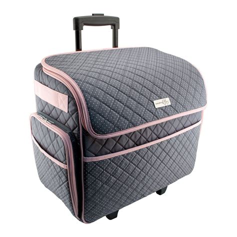 deluxe rolling sewing case pink grey sewing case sewing machine pink grey