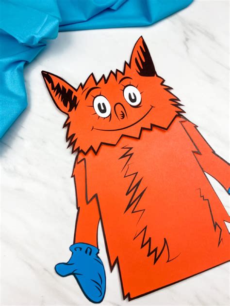 fox  socks paper bag puppet craft  template