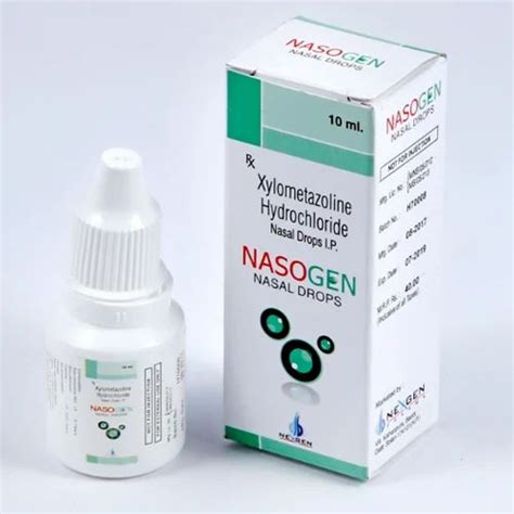 xylometazoline hydrochloride nasal drops ip ml packaging type plastic bottle  rs box