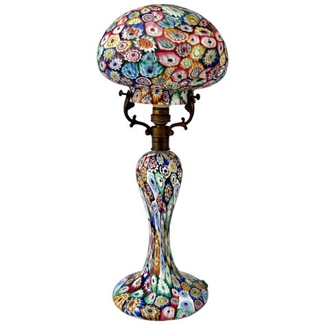 Murano Vintage Glass Lamp Millefiori Fratelli Toso Circa