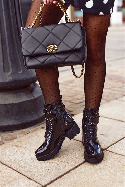 women s boots black shiny valeria cheap and fashionable