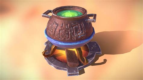 magic cauldron lowpoly    model  wnsz atgerardkrol