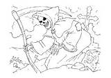 Coloring Pages Grim Reaper Halloween Edupics sketch template