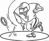 Football Coloring Pages Player Touchdown Coloring4free Print American Related Posts sketch template