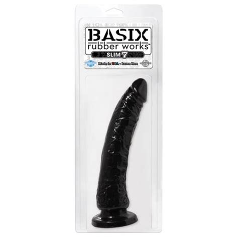Basix Rubber 7 Inches Slim Dong With Suction Cup Black On Literotica