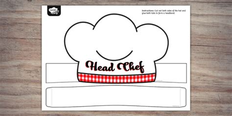 bbq head chef hat template twinkl party teacher