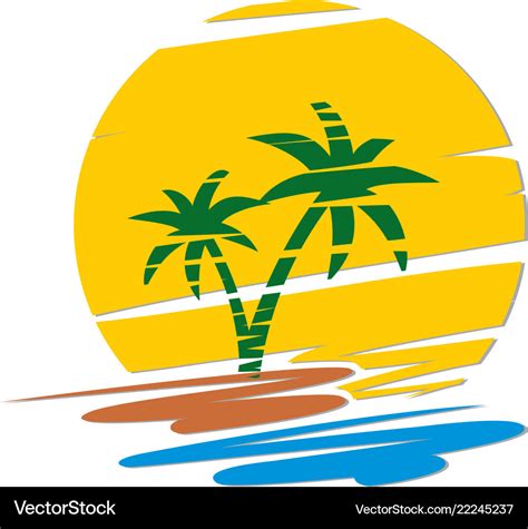 logo  tropical island royalty  vector image