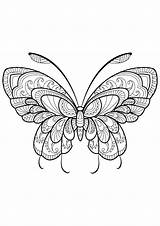 Coloring Butterfly Butterflies Pages Zentangle Kids Beautiful Color Adults Printable Adult Patterns Book Simple Easy Mandala Drawing Insect Insects Colouring sketch template