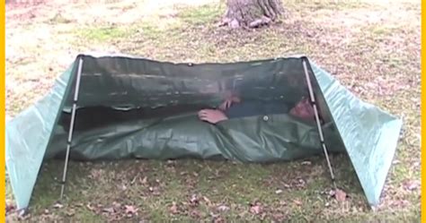 video bad weather tarp shelter set   minutes easy