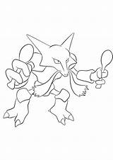 Pokemon Alakazam Coloring Pages Mega Kids Generation Psychic Sheet Template sketch template