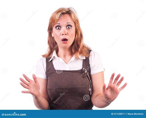 Woman Was Frightened Drawn Cockroach Stock Image
