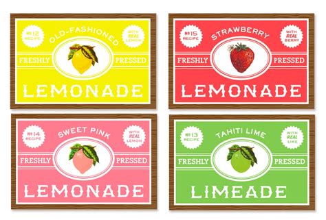 Vintage Lemonade Labels 59 Beautiful Wedding Favor Printables To