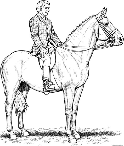 horse  rider coloring page printable