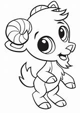 Goat Baby Cute Coloring Printable Cartoon Categories Coloringonly sketch template