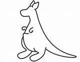 Kangaroo Drawing Template Templates Simple Tree Colouring Animal Clipartmag sketch template