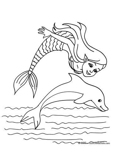mermaid  sea creatures coloring pages mermaid   dolphin