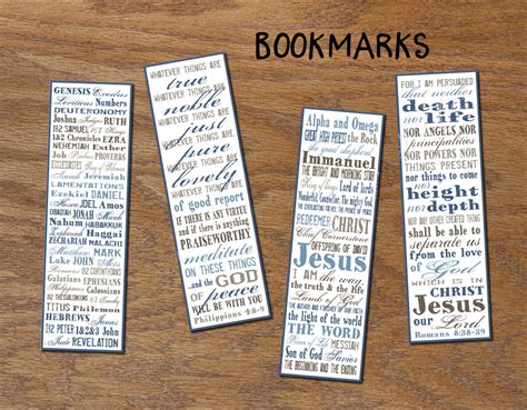 christian bookmarks instant  diy printable book