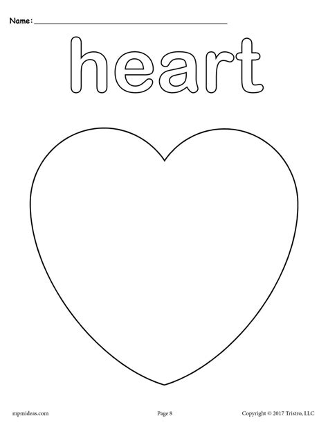 heart coloring page shapes coloring pages supplyme