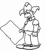 Simpson Krusty Triste Coloriage Clown Pintar Colorier Ludinet Fonte sketch template