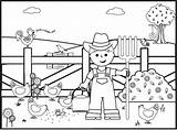 Farm Pages Colouring Coloring Kids Farmer Sheet Sheets Color Animals Little Interesting Old Choose Board Children sketch template